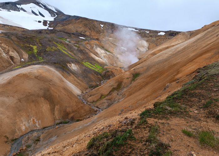 Neben den ganzen Rottönen ist die Landschaft mit grünen Sprenkeln versehen